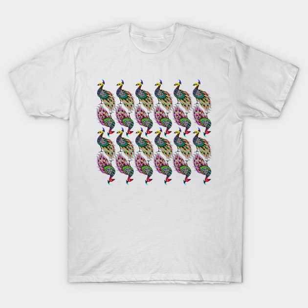 peacock pattern in royal feather ecopop T-Shirt by jorge_lebeau